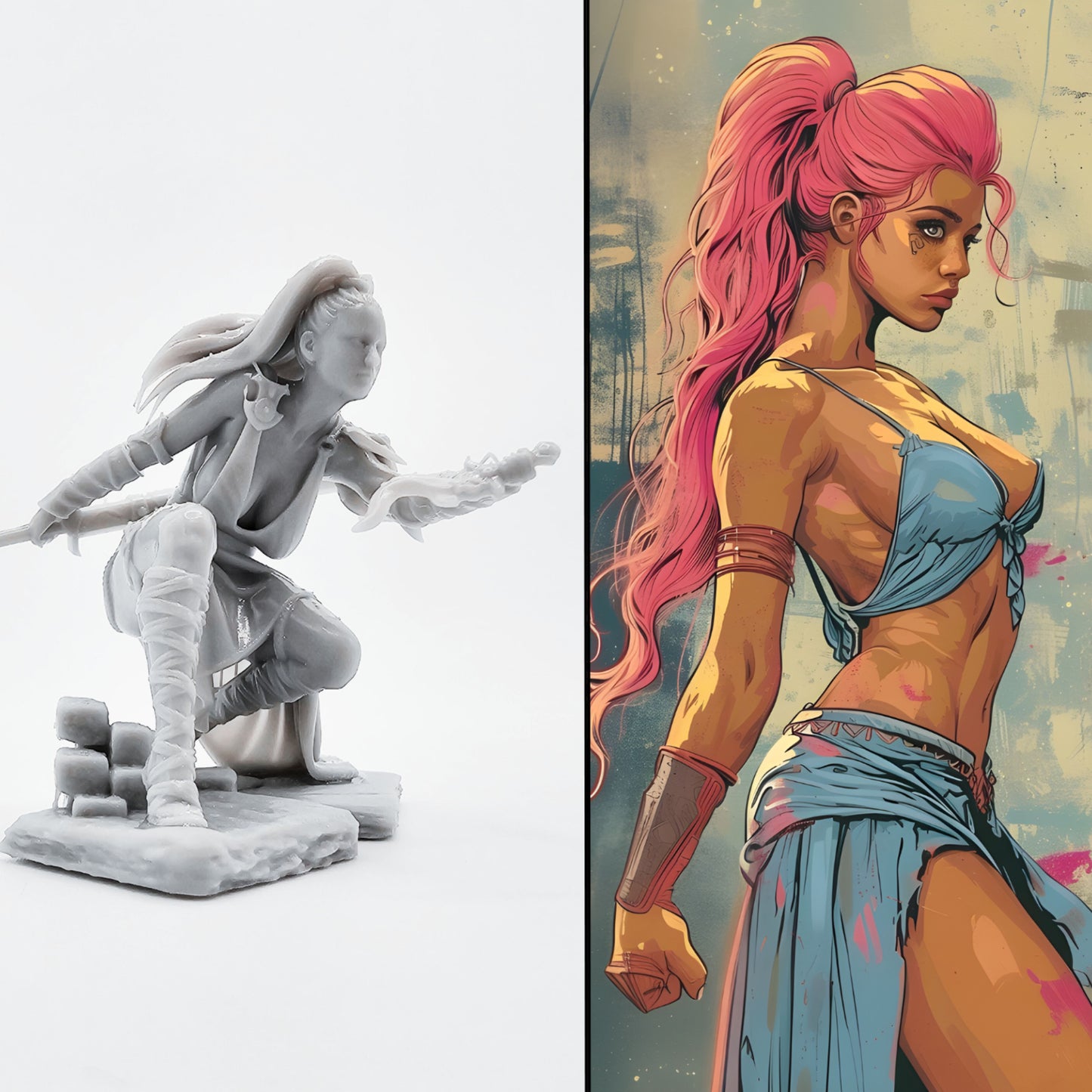 18+ Collector's 3D Printed Model: 40mm 65mm Resin model kits figure beauty colorless and self-assembled （3D Printing ）