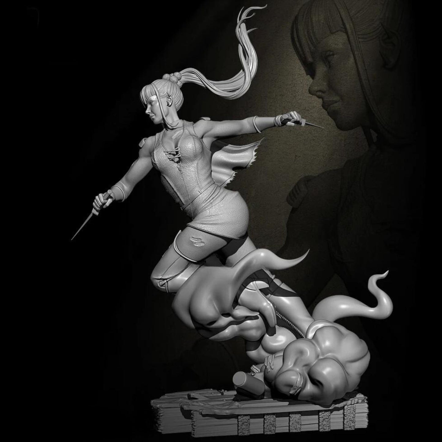 18+ Collector's 3D Printed Model: 75mm 1/24 Resin model kits figure beauty colorless and self-assembled.