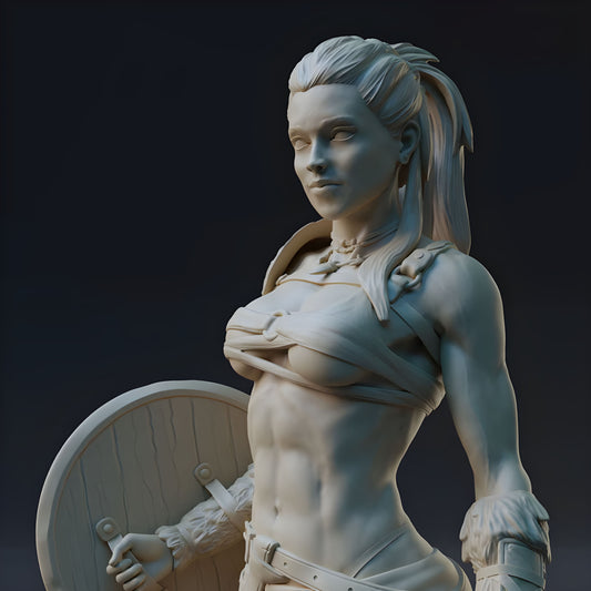 18+ Collector's 3D Printed Model:  1/24 75mm 1/18 100mm Resin Model Kits Beautiful Girl Gladiator Figure Unpainted No Color