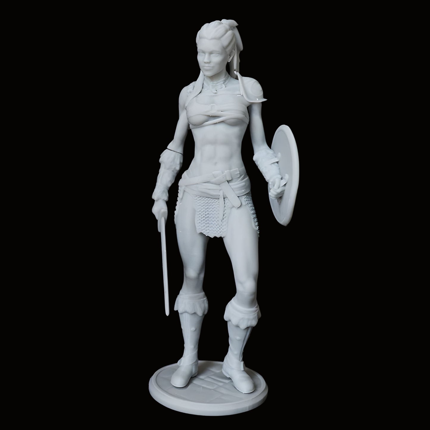 18+ Collector's 3D Printed Model:  1/24 75mm 1/18 100mm Resin Model Kits Beautiful Girl Gladiator Figure Unpainted No Color