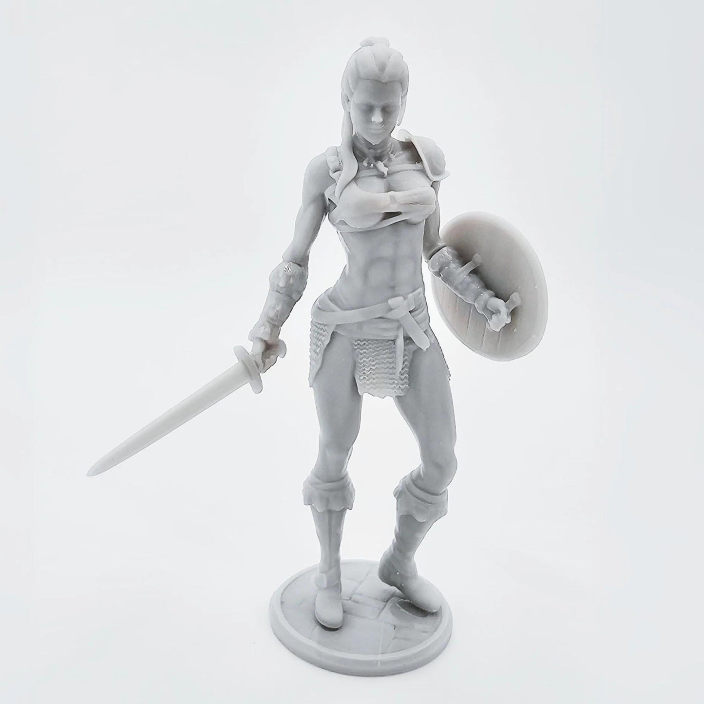 18+ Collector's 3D Printed Model:  1/24 75mm 1/18 100mm Resin Model Kits Beautiful Girl Gladiator Figure Unpainted No Color