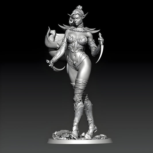 18+ Collector's 3D Printed Model:  1/18  1/24 Resin Model Kits Female Warrior Sculpture Unpainted Figure No Color.