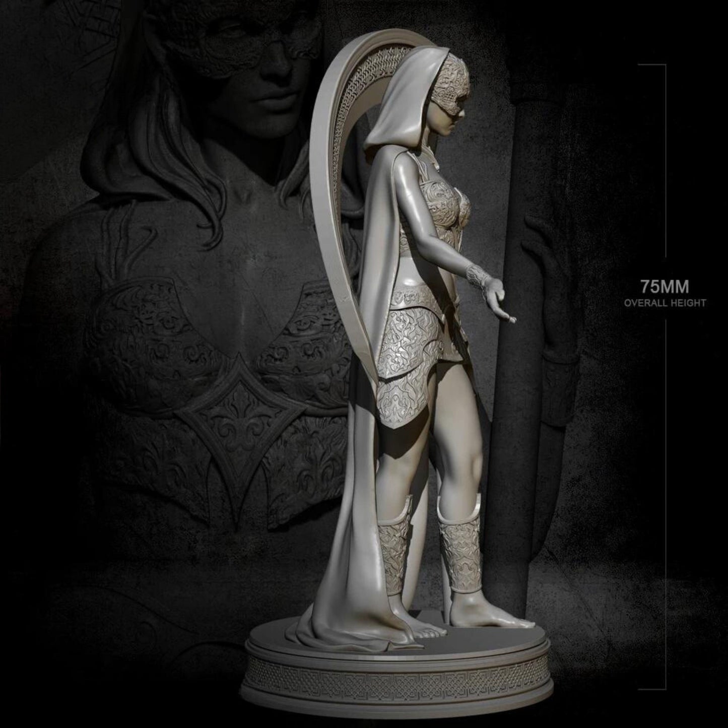 18+ Collector's 3D Printed Model: 75mm 1/24 Resin figure model kits DIY self-assembled.