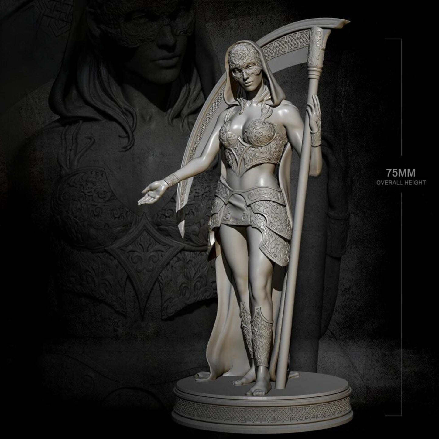 18+ Collector's 3D Printed Model: 75mm 1/24 Resin figure model kits DIY self-assembled.