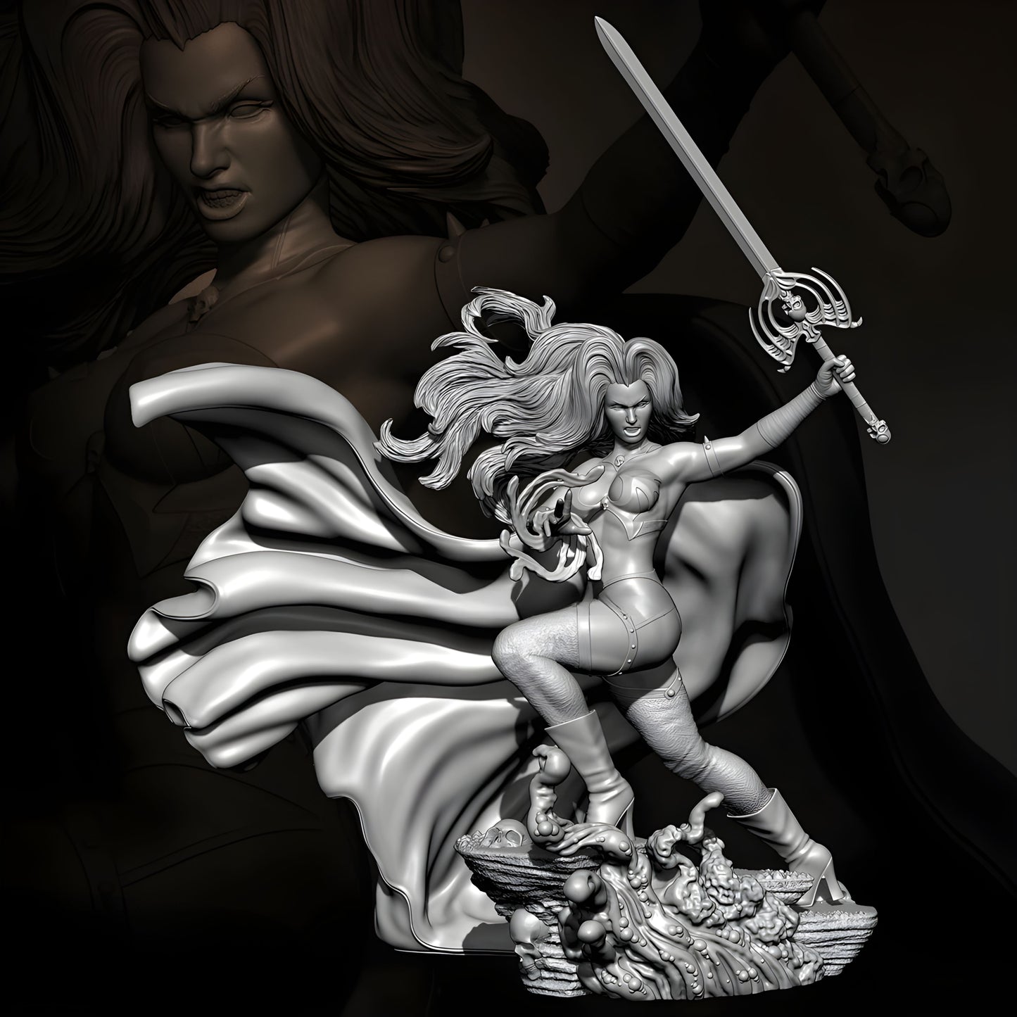 18+ Collector's 3D Printed Model: 76mm Resin model kits figure beauty colorless and self-assembled