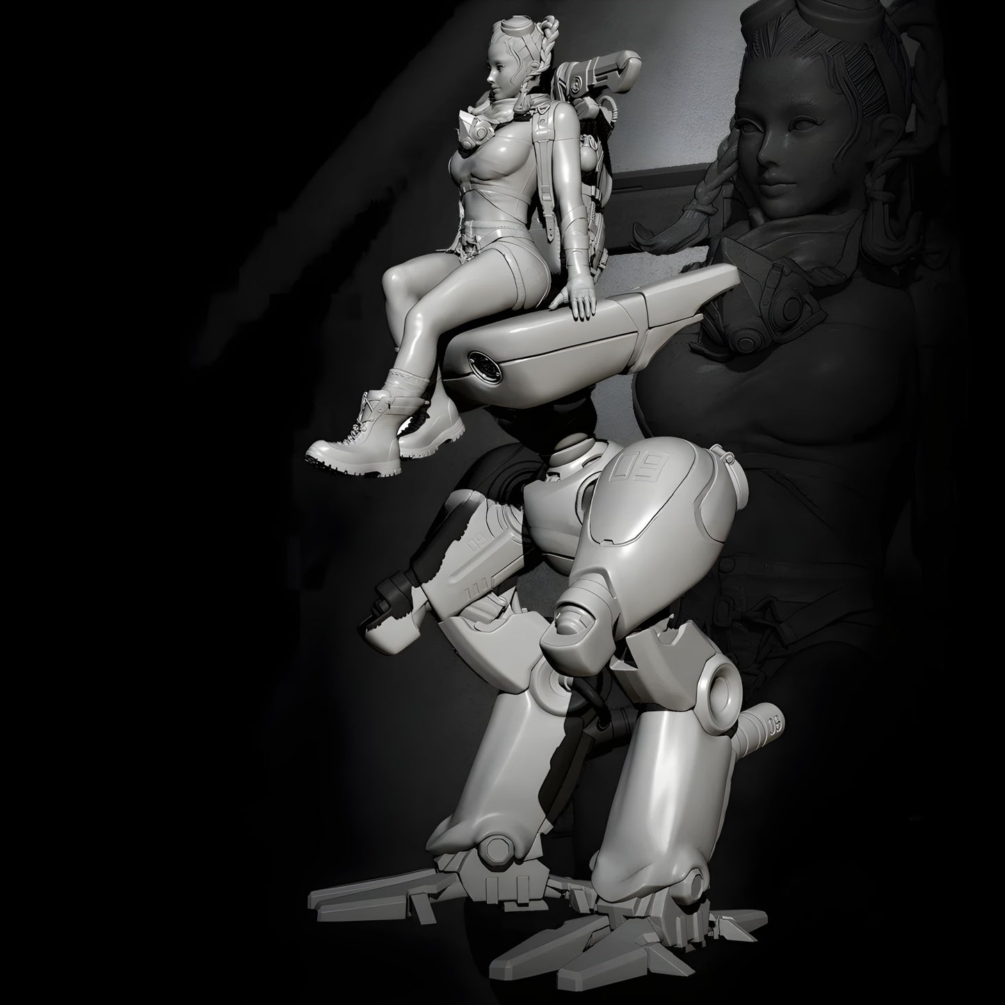 18+ Collector's 3D Printed Model: 1/24 Resin model kits DIY figure Beauty robot self-assembled.