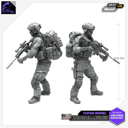 Yufan Model 1/35 Figure Kits Modern American Special Forces A Resin Soldier Military Model Unmounted AH-01