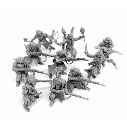 10Pcs Renegade Death Squad Heretics Soldiers Resin Model Miniature Tabletop Gaming Soldier Figures Unpainted Model Kit