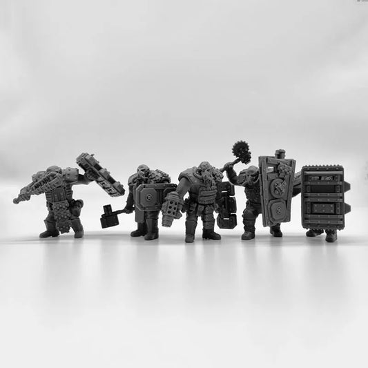 5Pcs Quad of Abhuman Giants in Heavy Armor Imperial Force Resin Model Tabletop Gaming Soldier Figures Unpainted Miniature