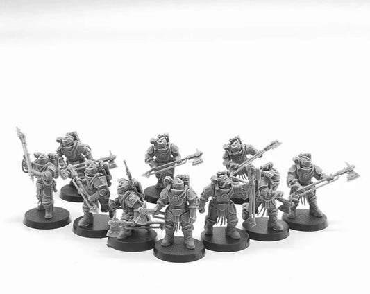 Solar Guard Squad with Power Axes Imperial Force Resin Model Kit Miniature 28mm Scale Tabletop Gaming Unpainted Soldier Figures