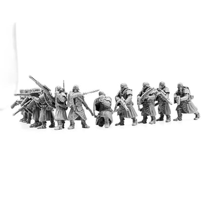 13Pcs 28MM Death Squad Grenadiers of the Imperial Force Resin Model Tabletop Gaming Soldier Figures Unpainted Miniature