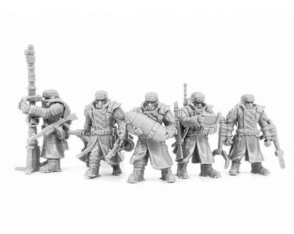 Artillery Crew of the Imperial Force Resin Model Kit Miniature War Gaming Unpainted Soldier Figures 28mm Scale Tabletop Gaming