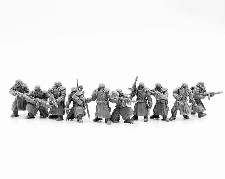 Ice Warriors Resin Model Kit Miniature War Gaming Unpainted Soldier Figures 28mm Scale Tabletop Gaming