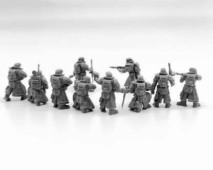 Ice Warriors Resin Model Kit Miniature War Gaming Unpainted Soldier Figures 28mm Scale Tabletop Gaming