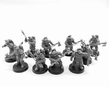 Solar Guard Squad with Power Axes Imperial Force Resin Model Kit Miniature 28mm Scale Tabletop Gaming Unpainted Soldier Figures