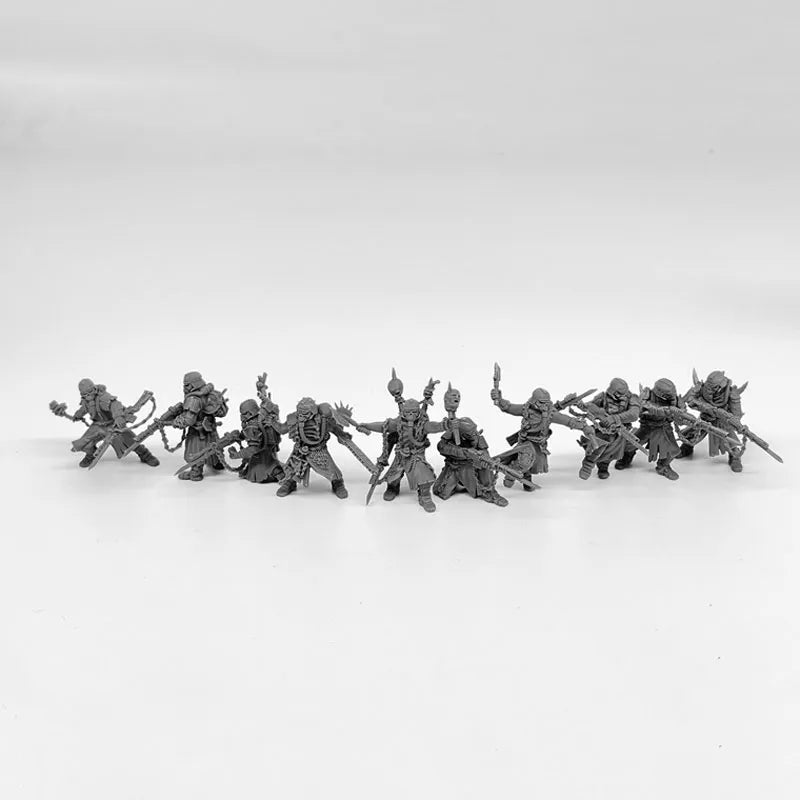 10Pcs Renegade Death Squad Heretics Soldiers Resin Model Miniature Tabletop Gaming Soldier Figures Unpainted Model Kit