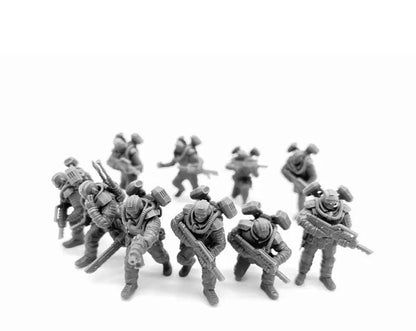 Airborne Division Squad Resin Model Kit Miniature 28mm Scale Tabletop War Gaming Model Toys Unpainted Soldier Figures