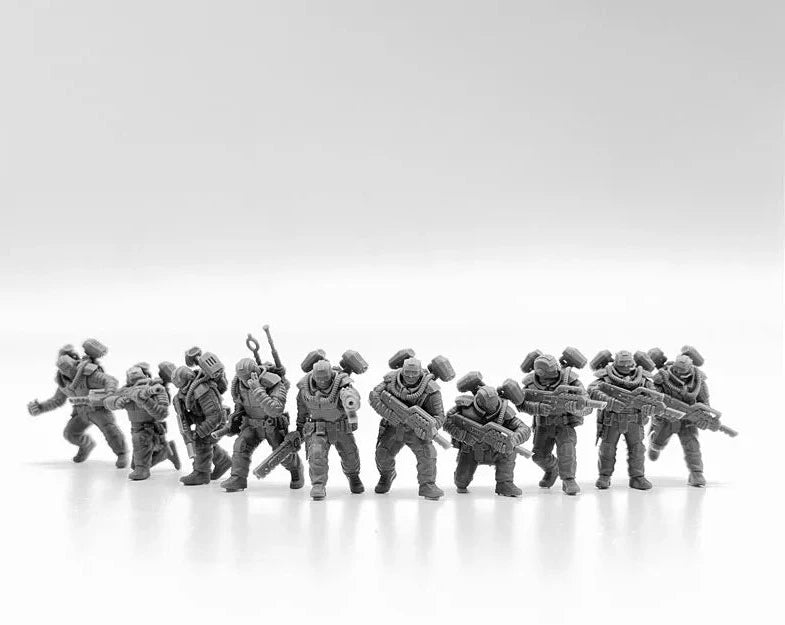 Airborne Division Squad Resin Model Kit Miniature 28mm Scale Tabletop War Gaming Model Toys Unpainted Soldier Figures