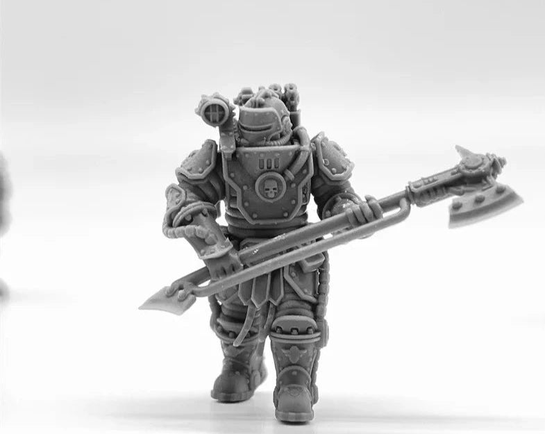 Solar Guard Squad with Power Axes Imperial Force Resin Model Kit Miniature 28mm Scale Tabletop Gaming Unpainted Soldier Figures